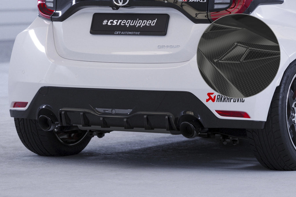 CSR Diffusor | Heckansatz mit ABE für Toyota GR Yaris (XP21) HA277-C Carbon Look Hochglanz (keine Lackierung erforderlich)