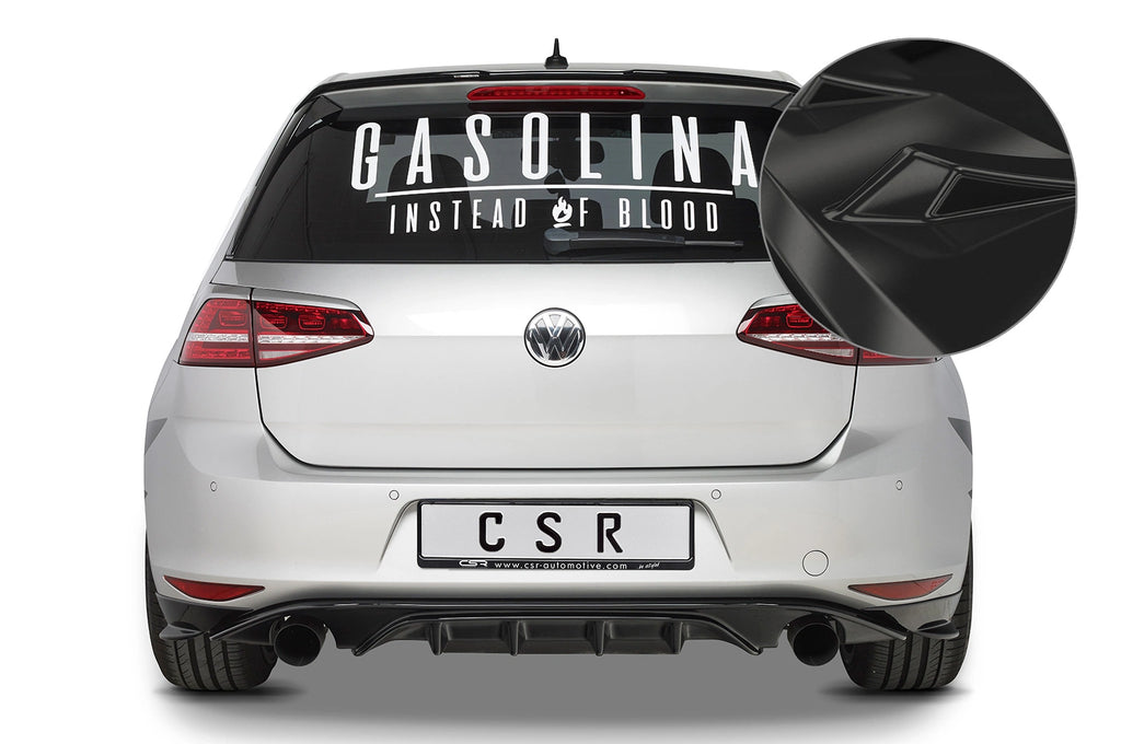 CSR Diffusor | Heckansatz mit ABE für VW Golf 7 Basis HA262-G Glossy schwarz Hochglanz (keine Lackierung erforderlich)