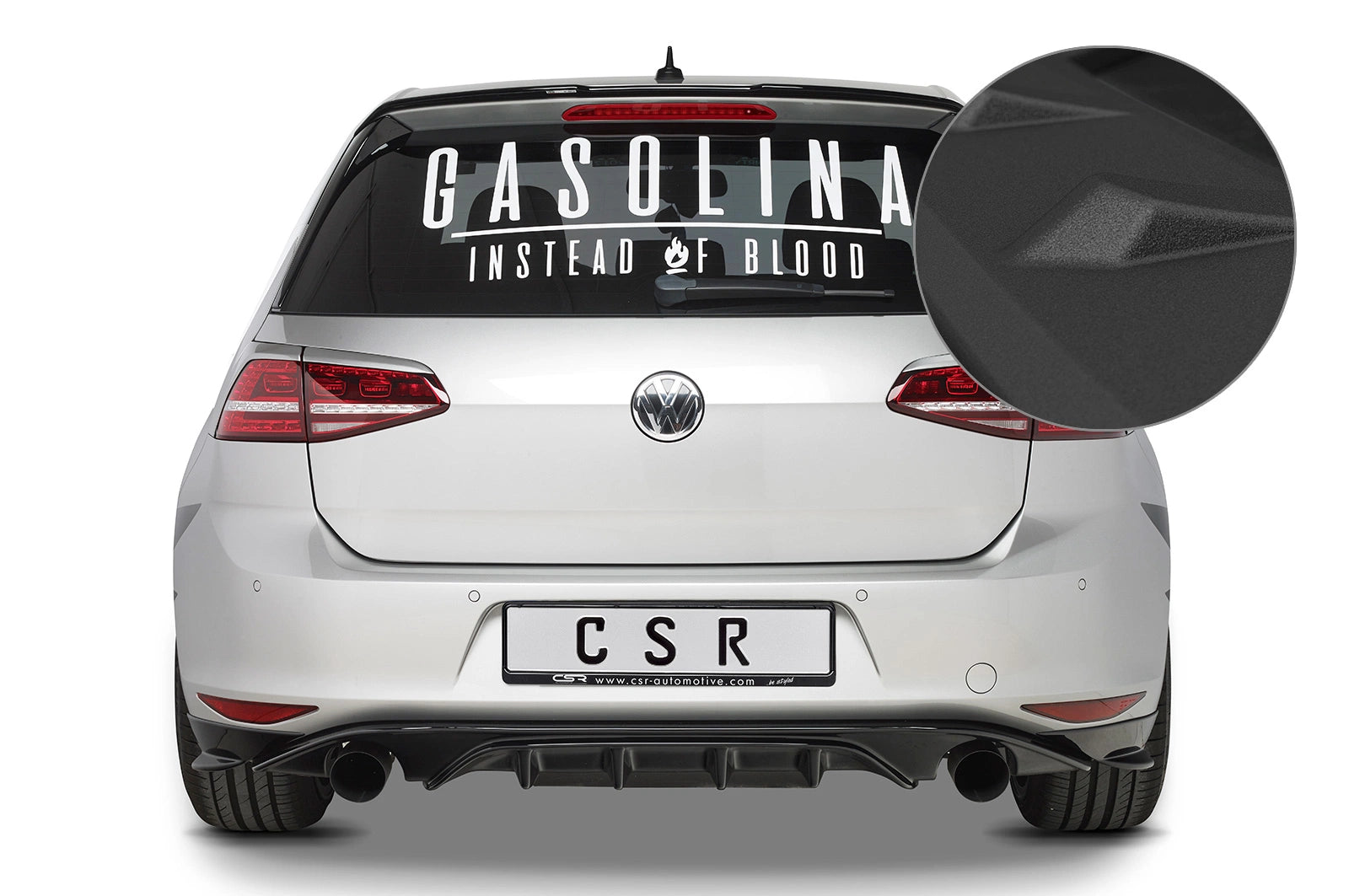 CSR Diffusor | Heckansatz mit ABE für VW Golf 7 Basis HA262-S Strukturiert schwarz matt (keine Lackierung erforderlich)