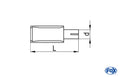 Fox Anschraubendrohr Typ 32 mit Schelle einfach - 115x85mm Oval eingerollt / abgeschrägt / ohne Absorber - L_ 190 (mm) und d_ 55 (mm innen)