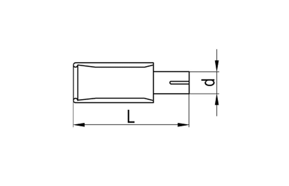 FoxAnschraubendrohr Typ 25 einfach - Ø 125mm Rund uneingerollt / abgeschrägt / mit Type-B Einsatz - L_ (mm) und d_ (mm innen) ist flexibel - muss angeben werden - L minimum 170mm und maximal 500mm