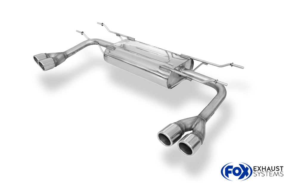 Fox passend fürFiat 124 Spider Endschalldämpfer quer Ausgang rechts/links - 2x70 Typ 16 rechts/links