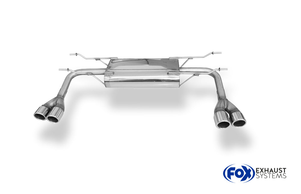 Fox passend für Fiat 124 Spider Endschalldämpfer quer Ausgang rechts/links - 2x70 Typ 16 rechts/links