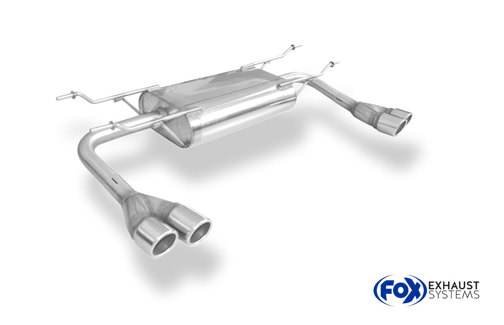 Fox passend fürFiat 124 Spider Endschalldämpfer quer Ausgang rechts/links - 2x70 Typ 16 rechts/links