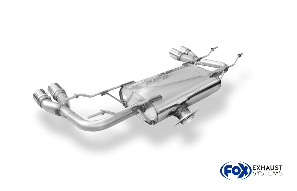 Fox passend fürFiat 124 Spider Endschalldämpfer quer Ausgang rechts/links - 2x70 Typ 16 rechts/links