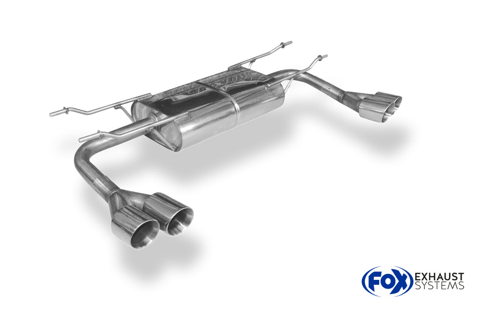 Fox passend fürFiat 124 Spider Endschalldämpfer quer Ausgang rechts/links - 2x76 Typ 25 rechts/links