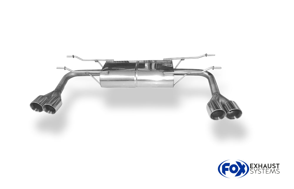 Fox passend für Fiat 124 Spider Endschalldämpfer quer Ausgang rechts/links - 2x76 Typ 25 rechts/links