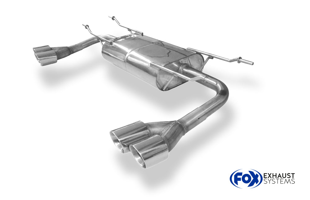Fox passend fürFiat 124 Spider Endschalldämpfer quer Ausgang rechts/links - 2x76 Typ 25 rechts/links