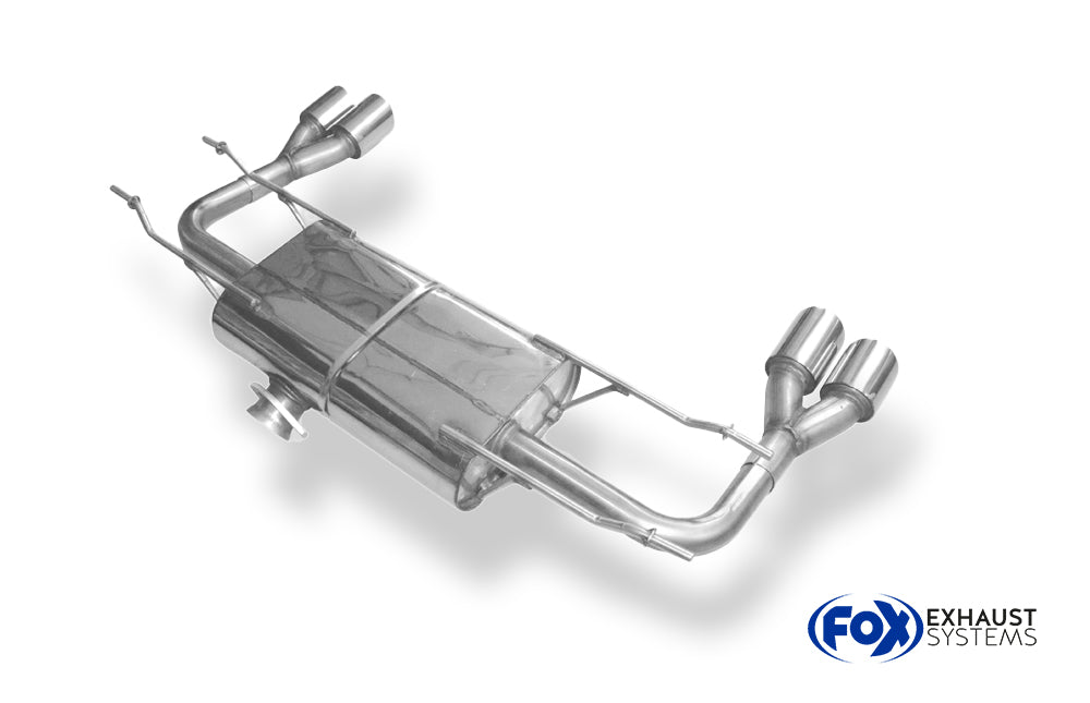Fox passend fürFiat 124 Spider Endschalldämpfer quer Ausgang rechts/links - 2x76 Typ 25 rechts/links