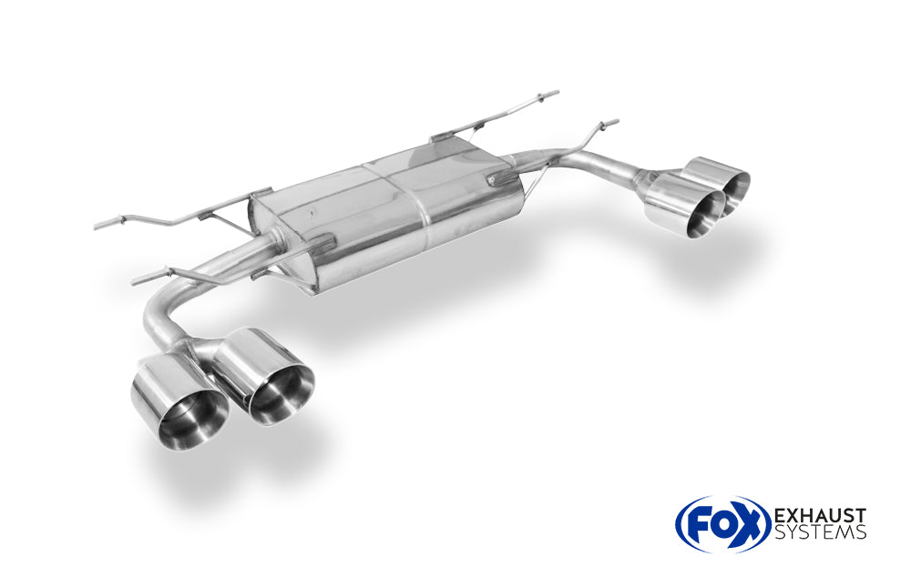 Fox passend fürFiat 124 Spider Abarth Endschalldämpfer quer Ausgang rechts/links - 2x100 Typ 25 rechts/links