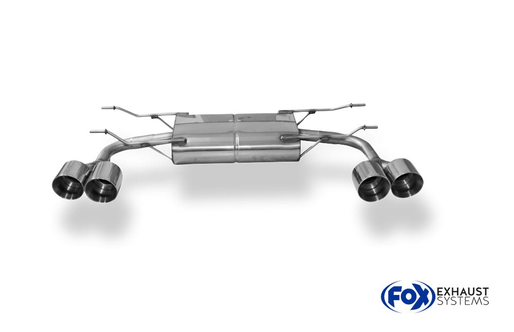 Fox passend für Fiat 124 Spider Abarth Endschalldämpfer quer Ausgang rechts/links - 2x100 Typ 25 rechts/links