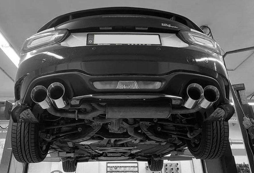 Fox passend für Fiat 124 Spider Abarth Endrohre rechts/links - 2x100 Typ 25 rechts/links passend an den originalen Endschalldämpfer