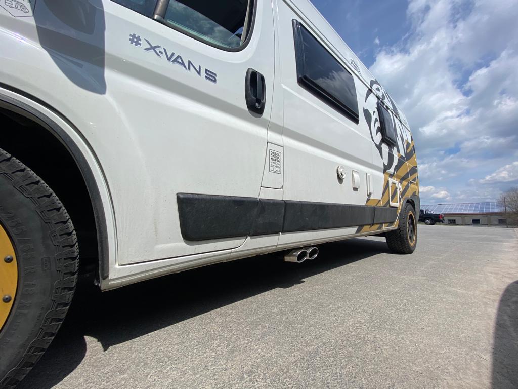 Fox passend fürFiat Ducato Wohnmobil Endrohr Ausgang zur Fahrerseite - 2x115x85 Typ 38