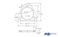 Fox 3-Loch-Flansch Innenloch: Ø72mm und Fase 4x45° mit Loch Ø12mm - Dicke: 8mm  - Material 1.4301