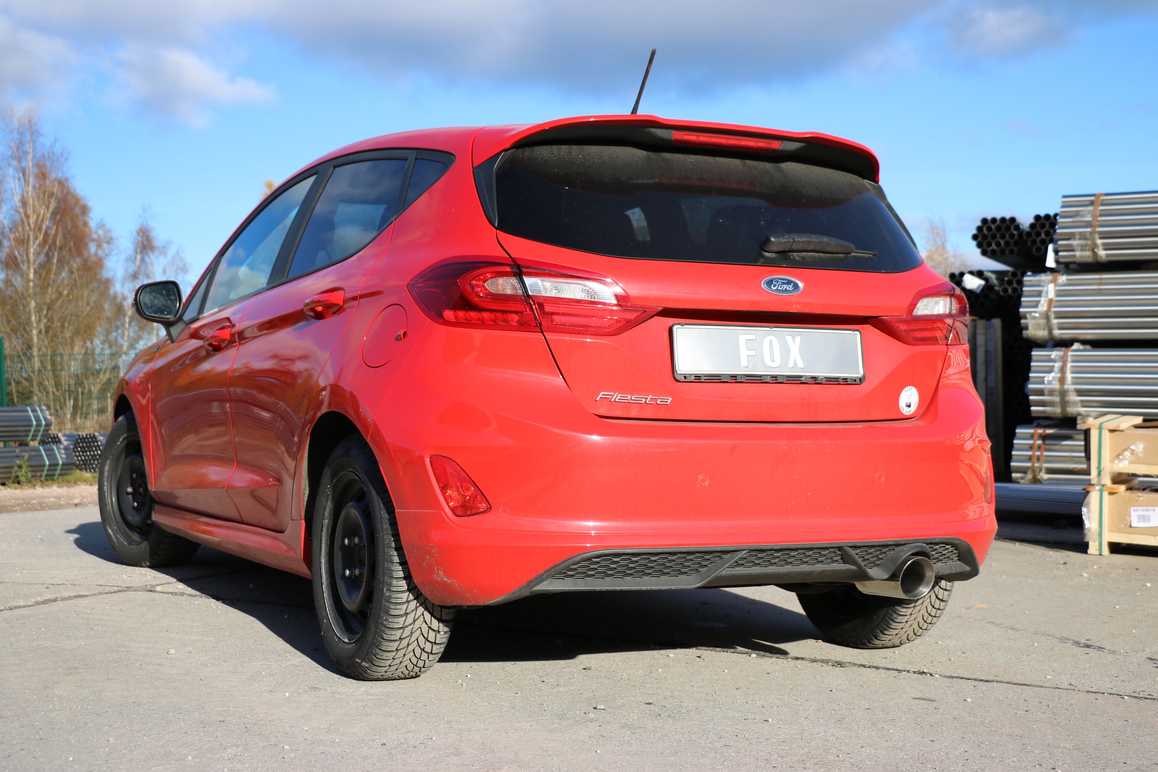 Fox passend fürFord Fiesta MK8 - JHH Endschalldämpfer - 1x100 Typ 25