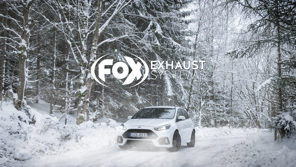 Fox passend für Ford Focus III RS Endschalldämpfer quer Ausgang rechts/links mit Abgasklappe - 129x106 Typ 32 rechts/links schwarz emailliert