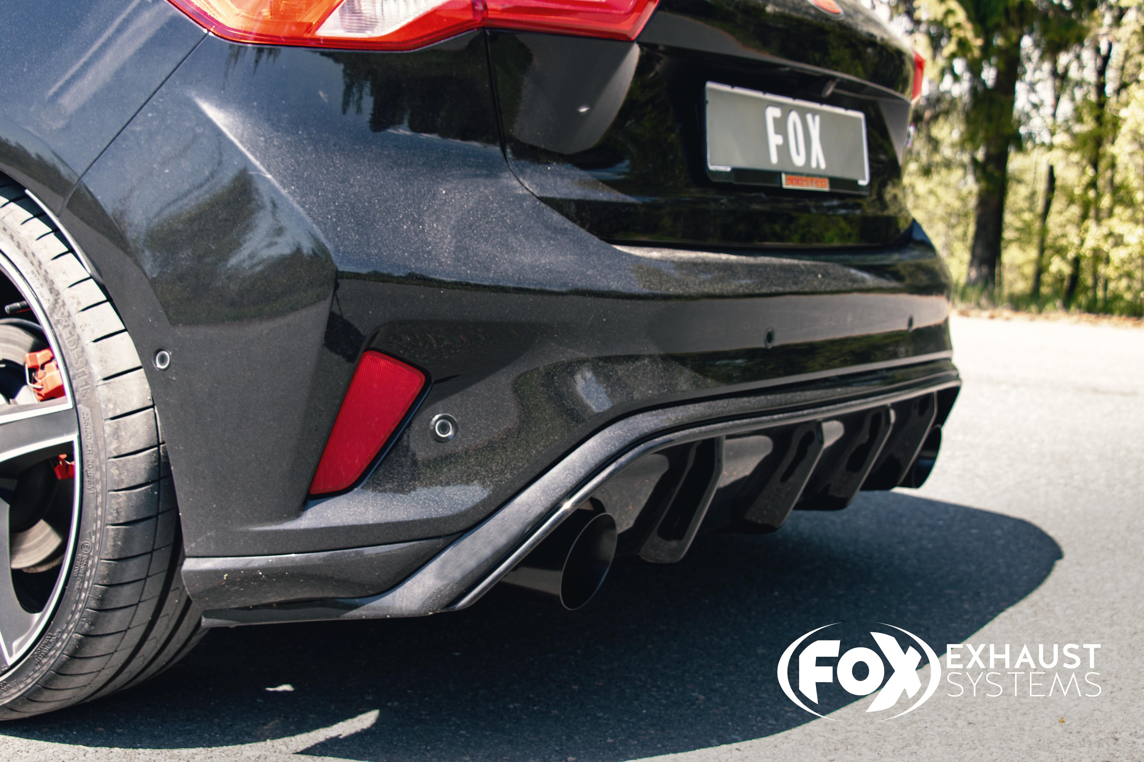Fox passend für Ford Focus IV ST Endschalldämpfer Ausgang rechts/links ab OPF - 1x100 Typ 25 rechts/links schwarz emalliert
