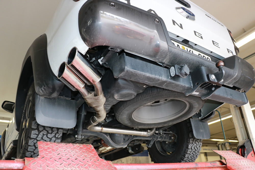 Fox passend fürFord Ranger 2011-08/2016 - 4x4 - Doppelkabine Endschalldämpfer Sidepipe, Ausgang an der linken Fahrzeugseite hinter dem Hinterrad - 2x115x85 Typ 38