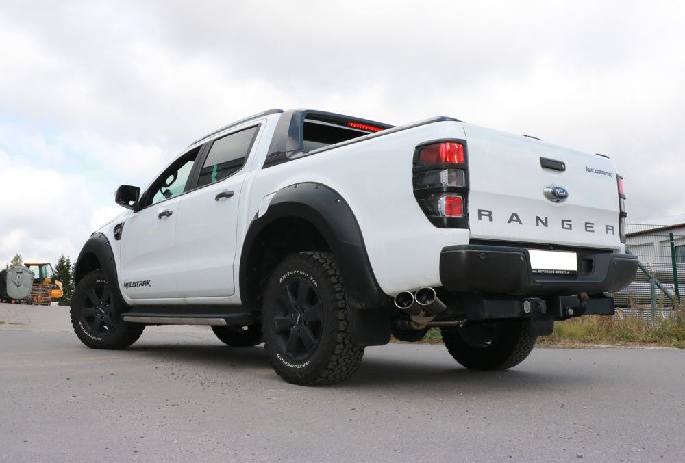 Fox passend fürFord Ranger 2011-08/2016 - 4x4 - Doppelkabine Endschalldämpfer Sidepipe, Ausgang an der linken Fahrzeugseite hinter dem Hinterrad - 2x115x85 Typ 38