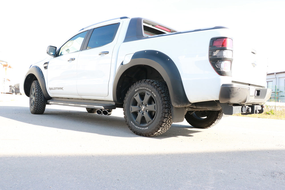 Fox passend fürFord Ranger ab 10/2016 4x4 - Wildtrak Endschalldämpfer Sidepipe, Ausgang rechts und links am Fahrzeug - 2x115x85 Typ 38 rechts/links