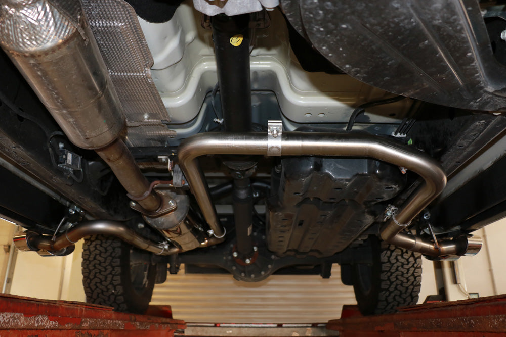 Fox passend fürFord Ranger ab 10/2016 4x4 - Wildtrak Endschalldämpfer Sidepipe, Ausgang rechts und links am Fahrzeug - 2x115x85 Typ 38 rechts/links