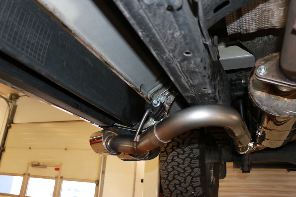 Fox passend fürFord Ranger ab 10/2016 4x4 - Wildtrak Endschalldämpfer Sidepipe, Ausgang rechts und links am Fahrzeug - 2x115x85 Typ 38 rechts/links