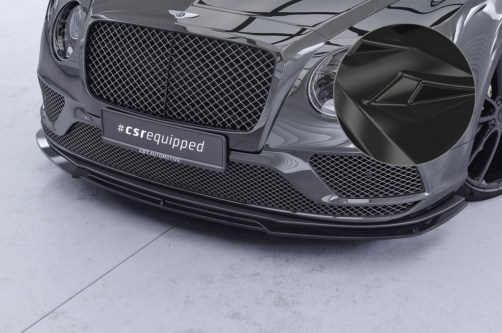 CSR Frontspoiler | Cup-Spoilerlippe mit ABE für Bentley Continental GT (2.Gen) Speed CSL016-G Glossy schwarz Hochglanz (keine Lackierung erforderlich)