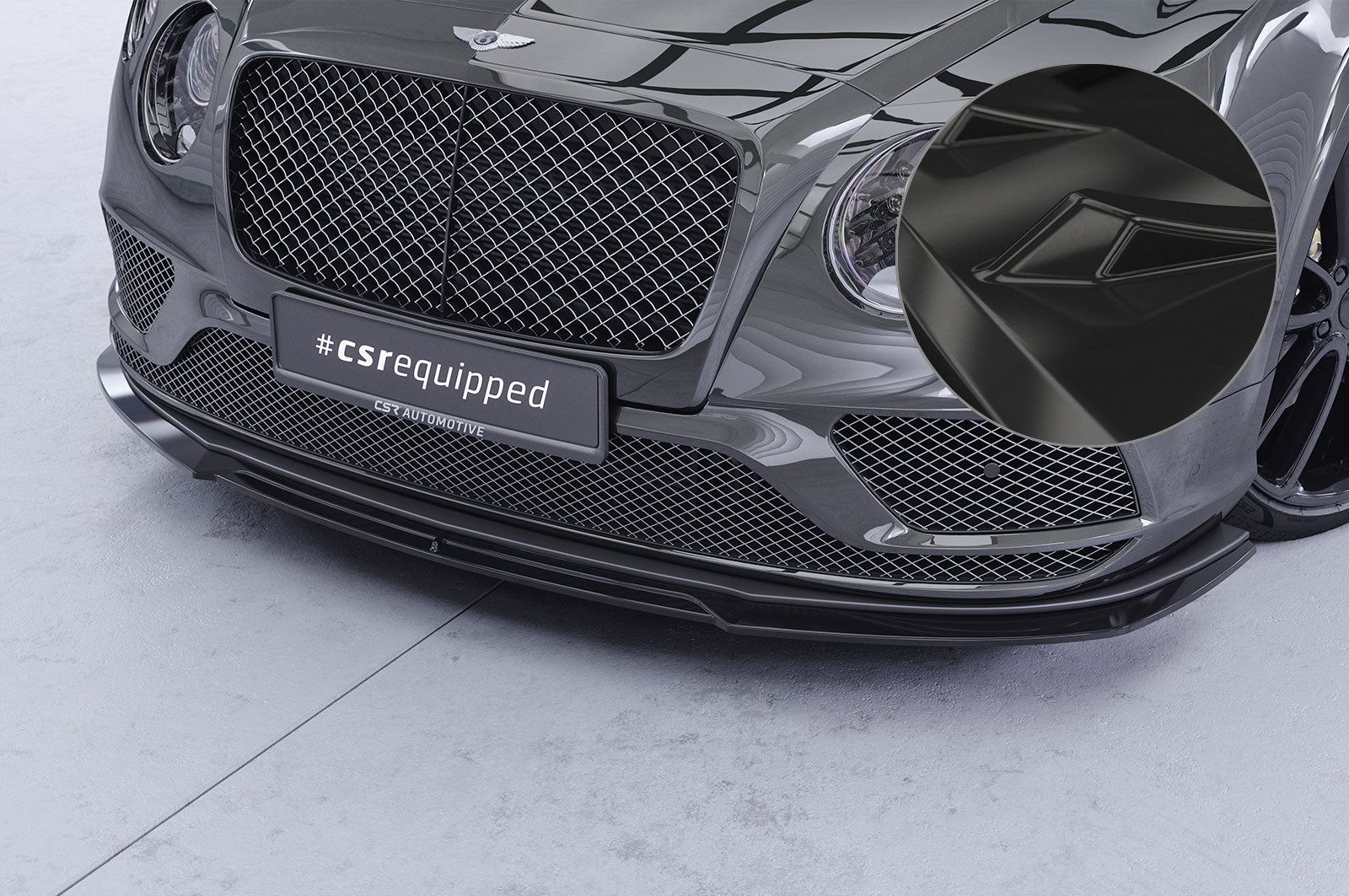 CSR Frontspoiler | Cup-Spoilerlippe mit ABE für Bentley Continental GT (2.Gen) Speed CSL016-G Glossy schwarz Hochglanz (keine Lackierung erforderlich)