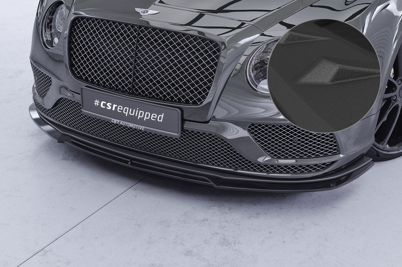 CSR Frontspoiler | Cup-Spoilerlippe mit ABE für Bentley Continental GT (2.Gen) Speed CSL016-S Strukturiert schwarz matt (keine Lackierung erforderlich)