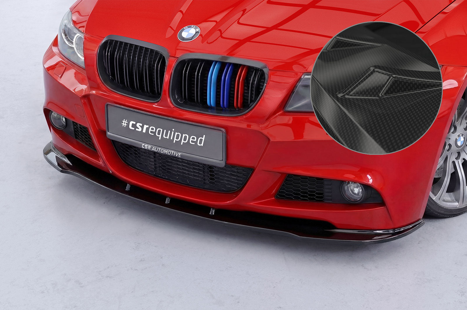 CSR Frontspoiler | Cup-Spoilerlippe mit ABE für BMW 3er E90/E91 LCI CSL168-C Carbon Look Hochglanz (keine Lackierung erforderlich)