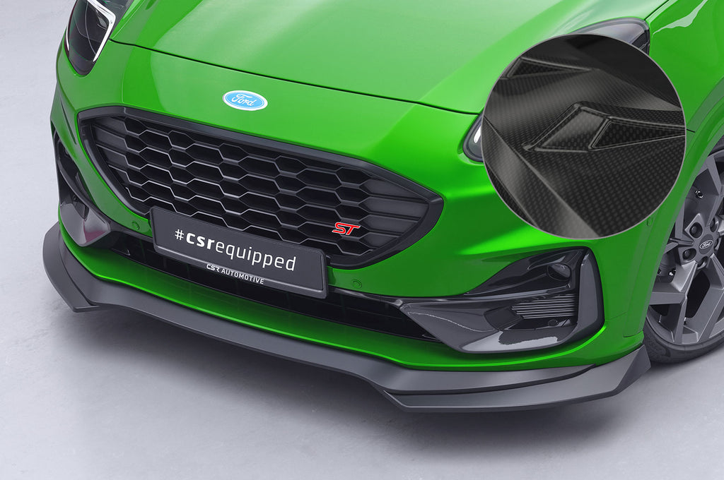 CSR Frontspoiler | Cup-Spoilerlippe mit ABE für Ford Puma ST CSL009-C Carbon Look Hochglanz (keine Lackierung erforderlich)
