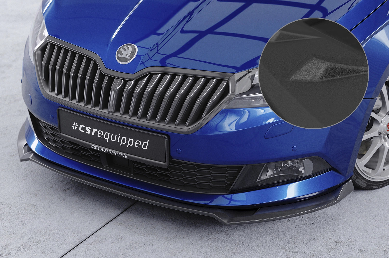 CSR Frontspoiler | Cup-Spoilerlippe mit ABE für Skoda Fabia 3 (Typ NJ) CSL631-S Strukturiert schwarz matt (keine Lackierung erforderlich)