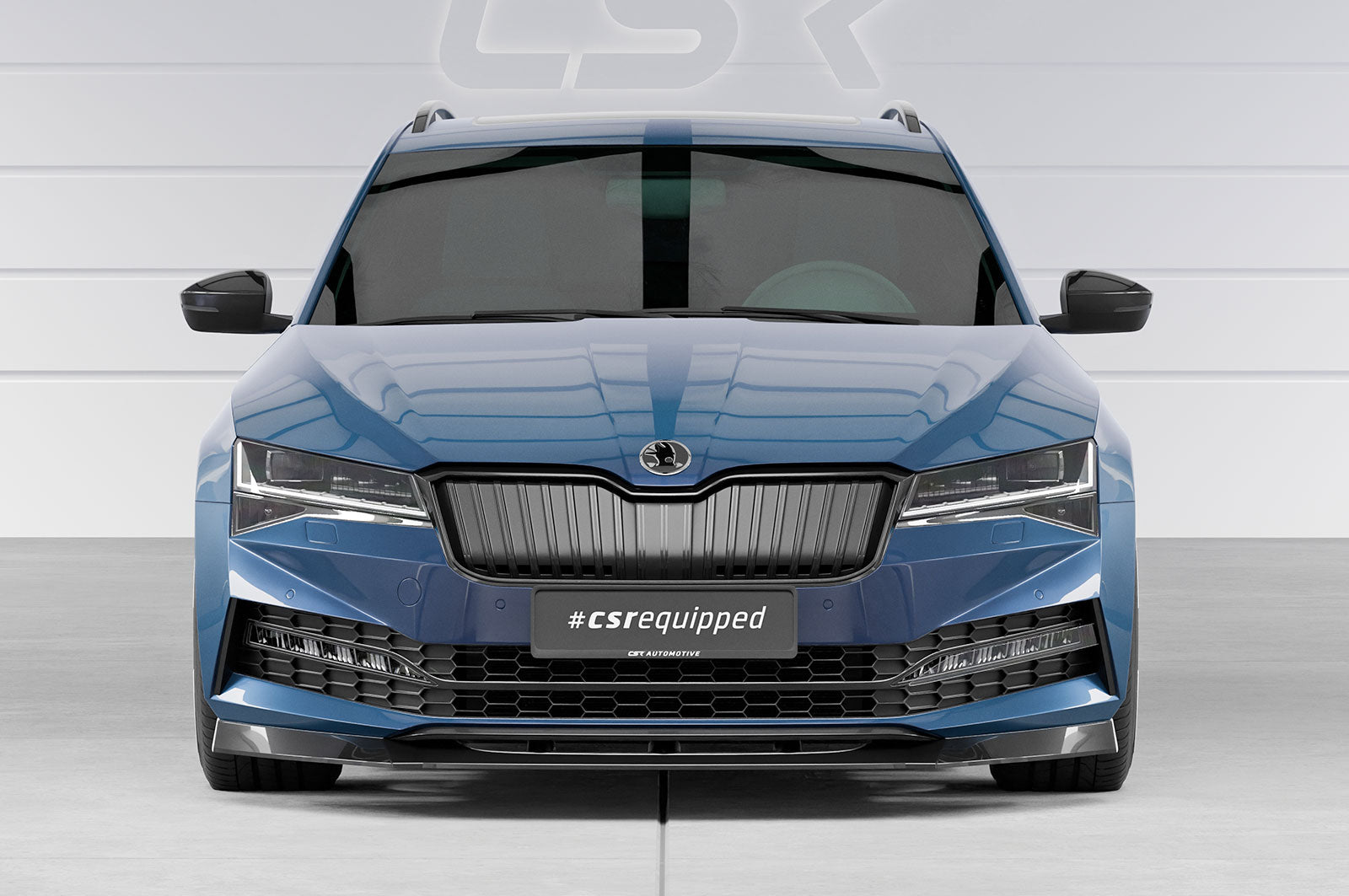 CSR Frontspoiler | Cup-Spoilerlippe mit ABE für Skoda Superb III (Typ 3V) CSL468-C Carbon Look Hochglanz (keine Lackierung erforderlich)