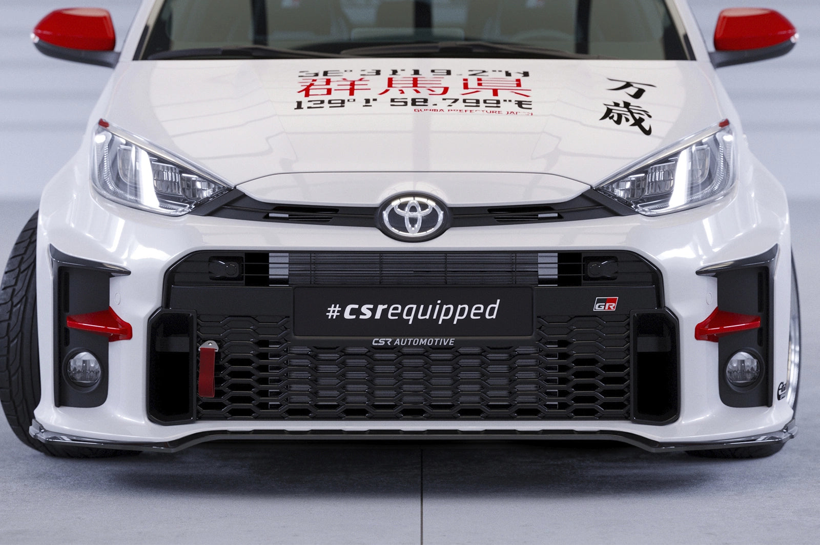 CSR Frontspoiler | Cup-Spoilerlippe mit ABE für Toyota GR Yaris (XP21) CSL535-C Carbon Look Hochglanz (keine Lackierung erforderlich)