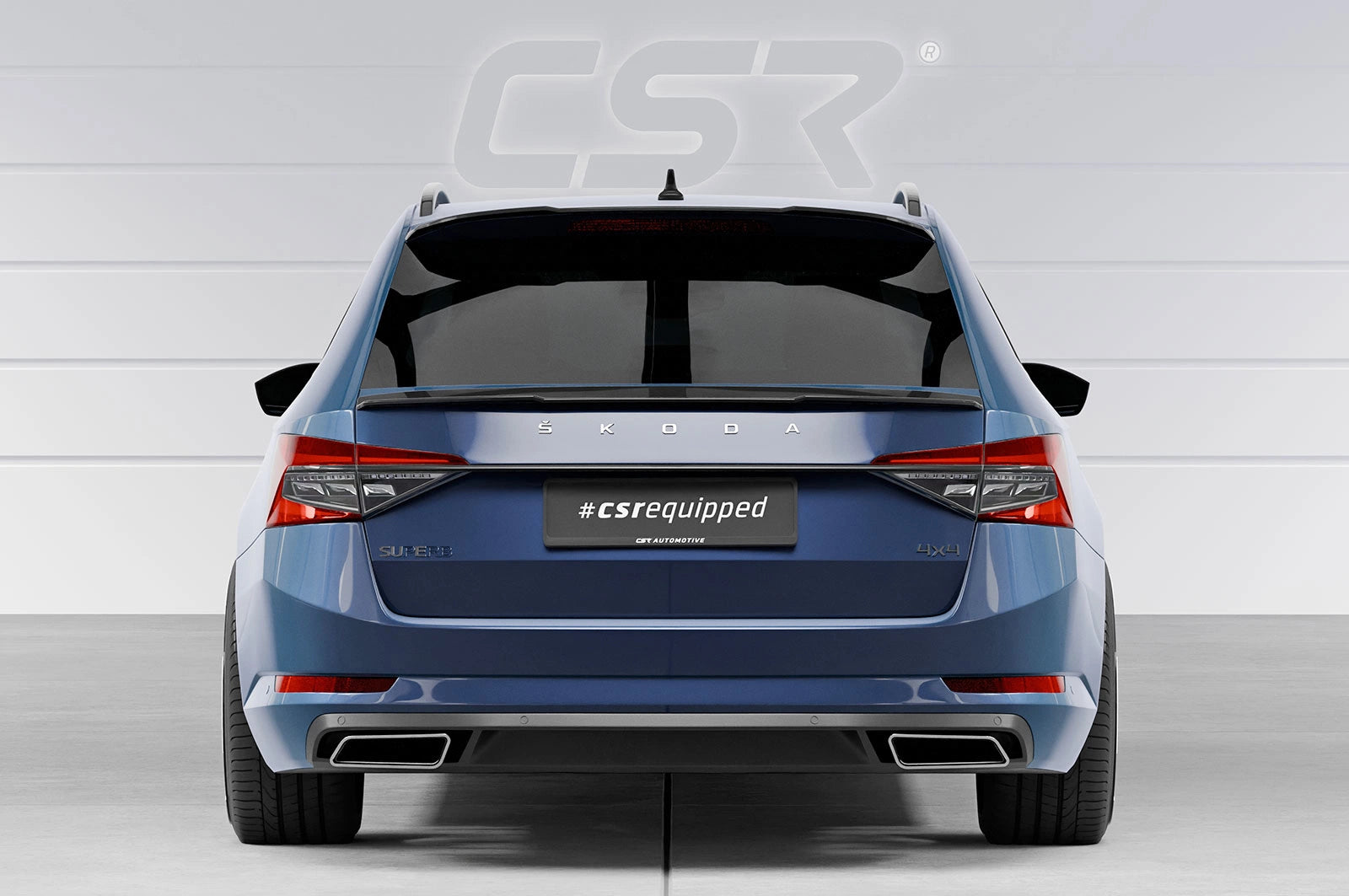 CSR Heckspoiler | Heckflügel mit ABE für Skoda Superb III (Typ 3V) Combi HF748-C Carbon Look Hochglanz (keine Lackierung erforderlich)
