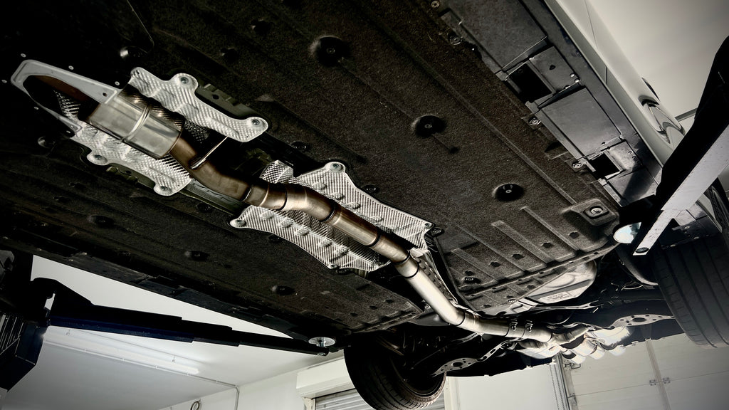 Fox passend für Honda Civic 11 Type R - Racing 10dB+ Halbanlage 80mm ab OPF bestehend aus 3 Endschalldämpfer mit 1x Abgasklappe, 1 Mittelschalldämpfer und 1 Vorschalldämpfer.Endrohre 3x100mm Typ 25
