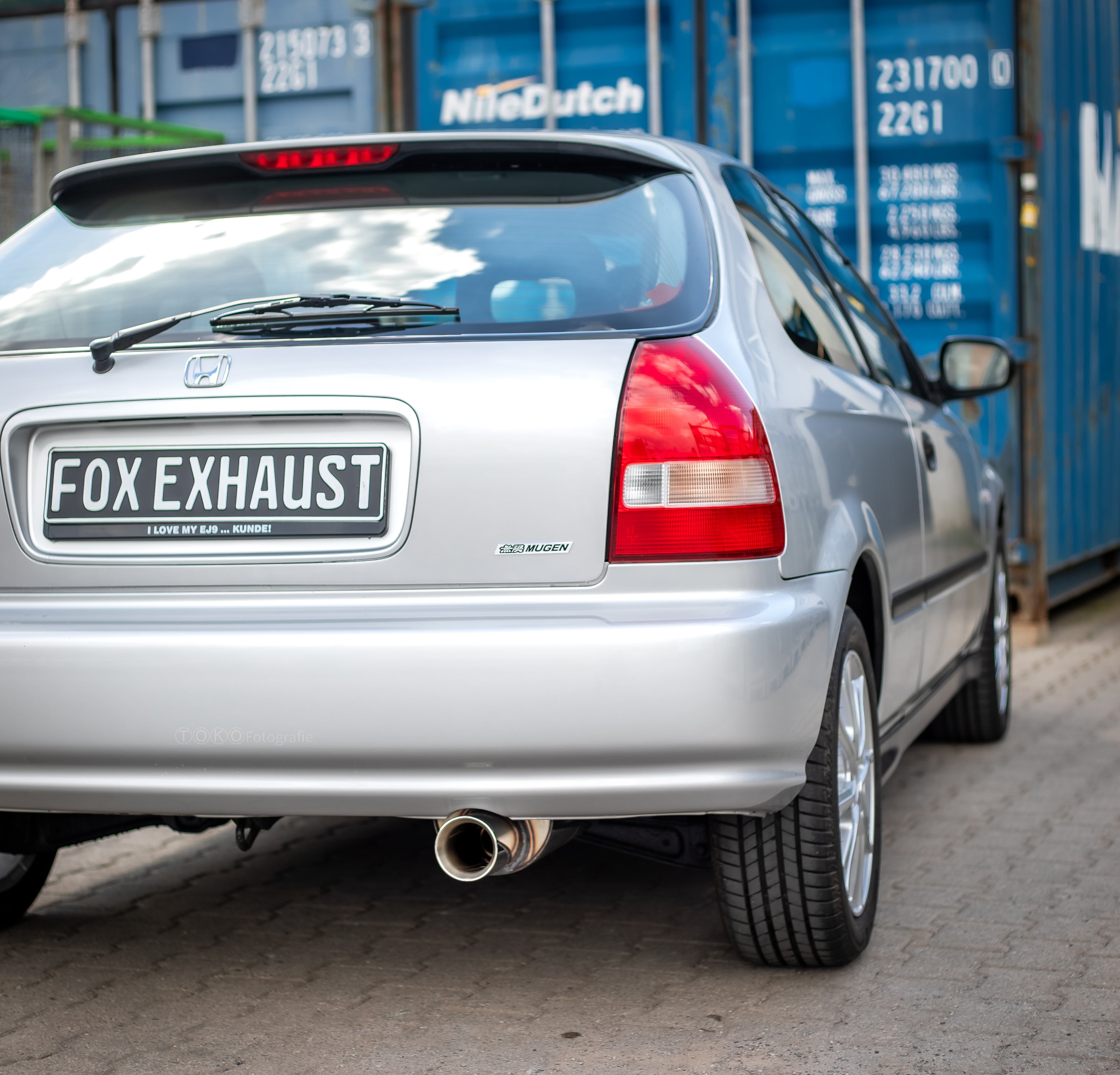 Fox passend fürHonda Civic 6 - EJ9 Hatchback Endschalldämpfer - 1x90 Typ 24