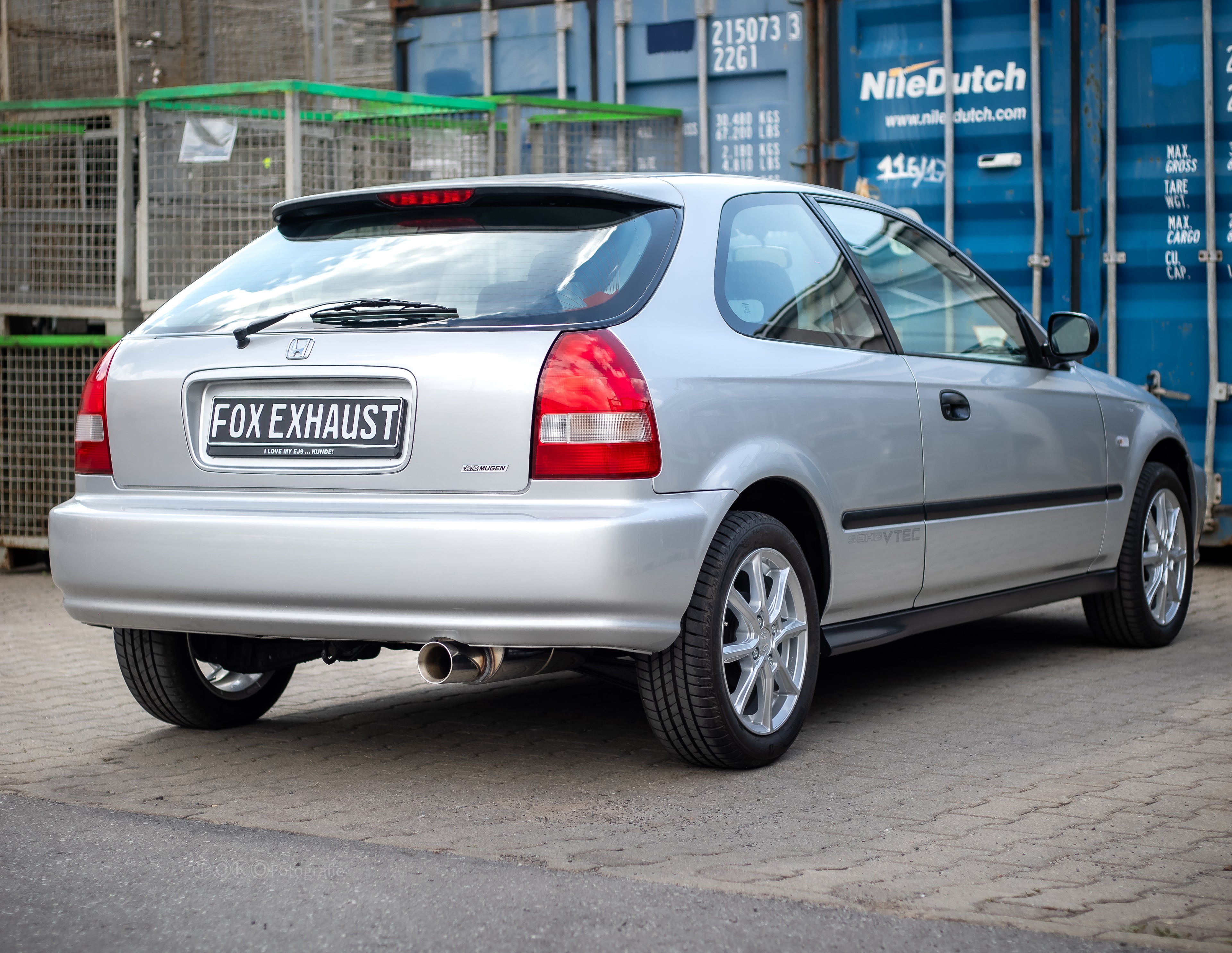 Fox passend für Honda Civic 6 - EJ9 Hatchback Endschalldämpfer - 1x90 Typ 24