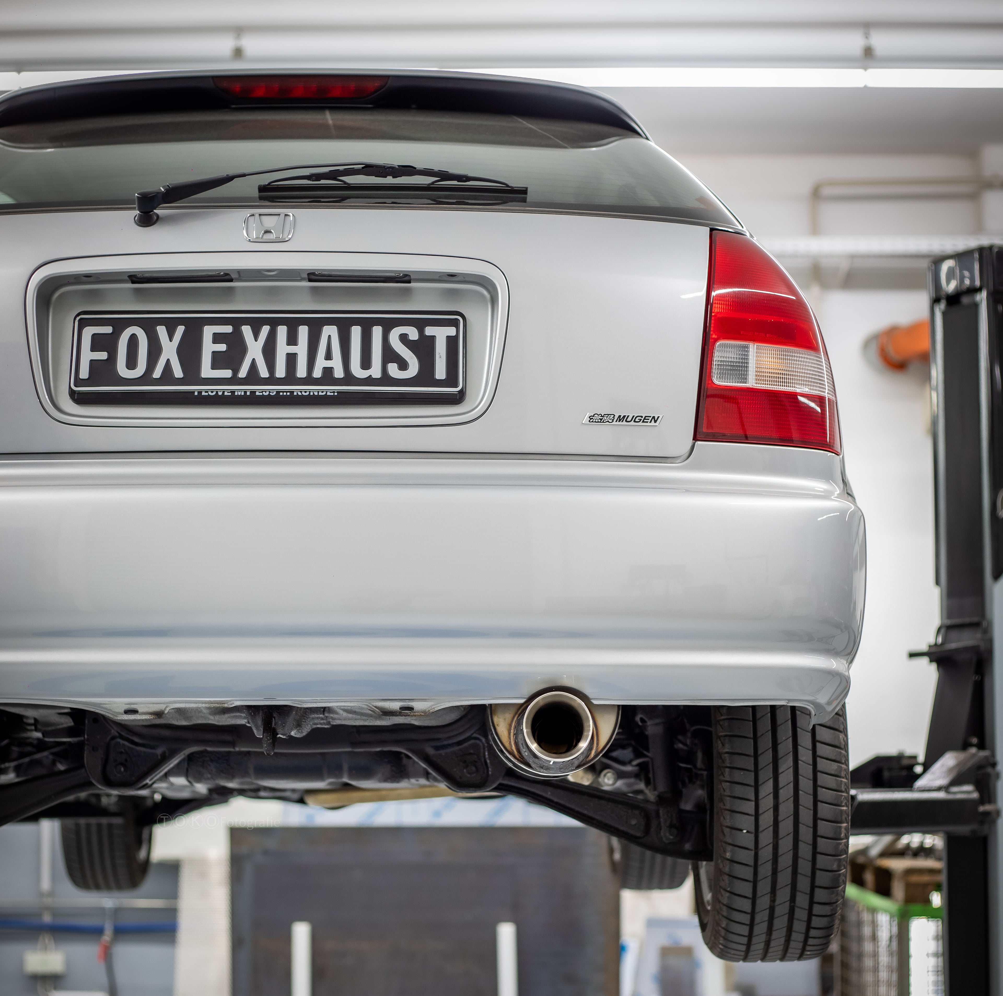 Fox passend fürHonda Civic 6 - EJ9 Hatchback Endschalldämpfer - 1x90 Typ 24