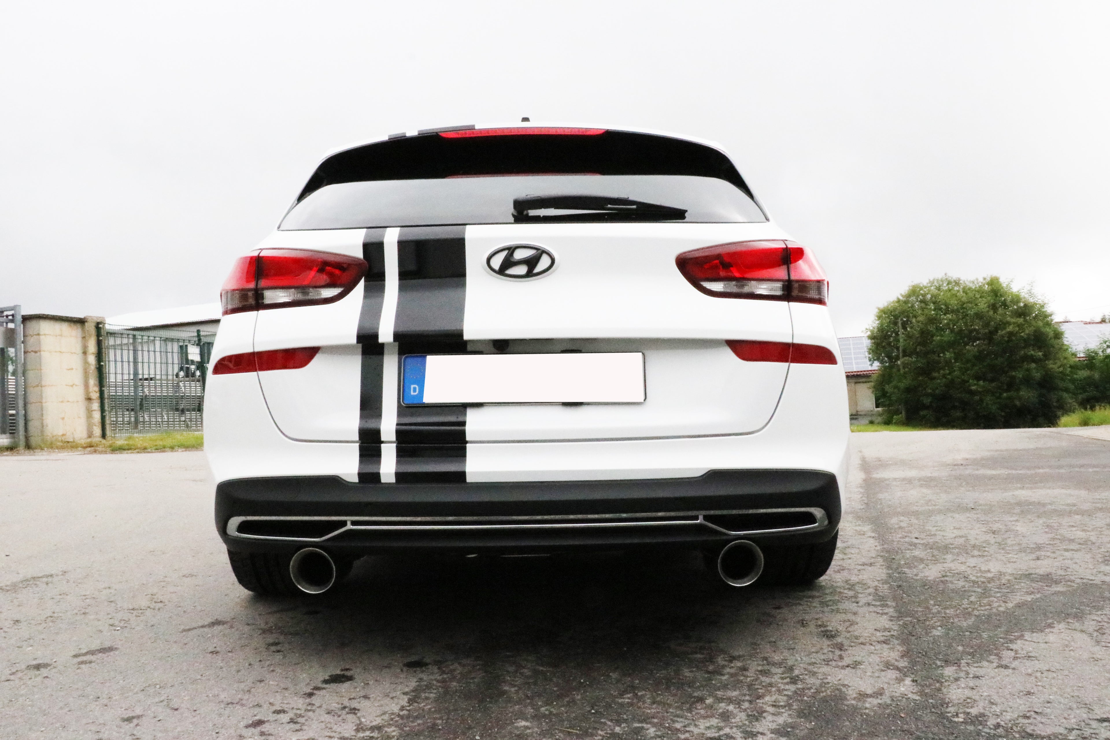 Fox passend für Hyundai i30 PDE Kombi Endschalldämpfer quer Ausgang rechts/links - 1x90 Typ 25 rechts/links