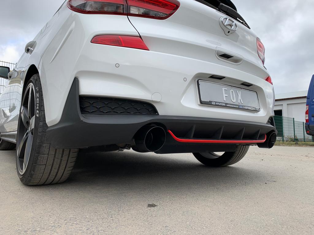 Fox passend für Hyundai i30N Performance + Fastback Endrohre passend auf den originalen Endschalldämpfer - 1x114 Typ 25 rechts/links schwarz