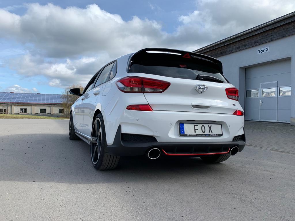 Fox passend fürHyundai i30N Performance + Fastback Endrohre passend auf den originalen Endschalldämpfer - 129x106 Typ 32 rechts/links