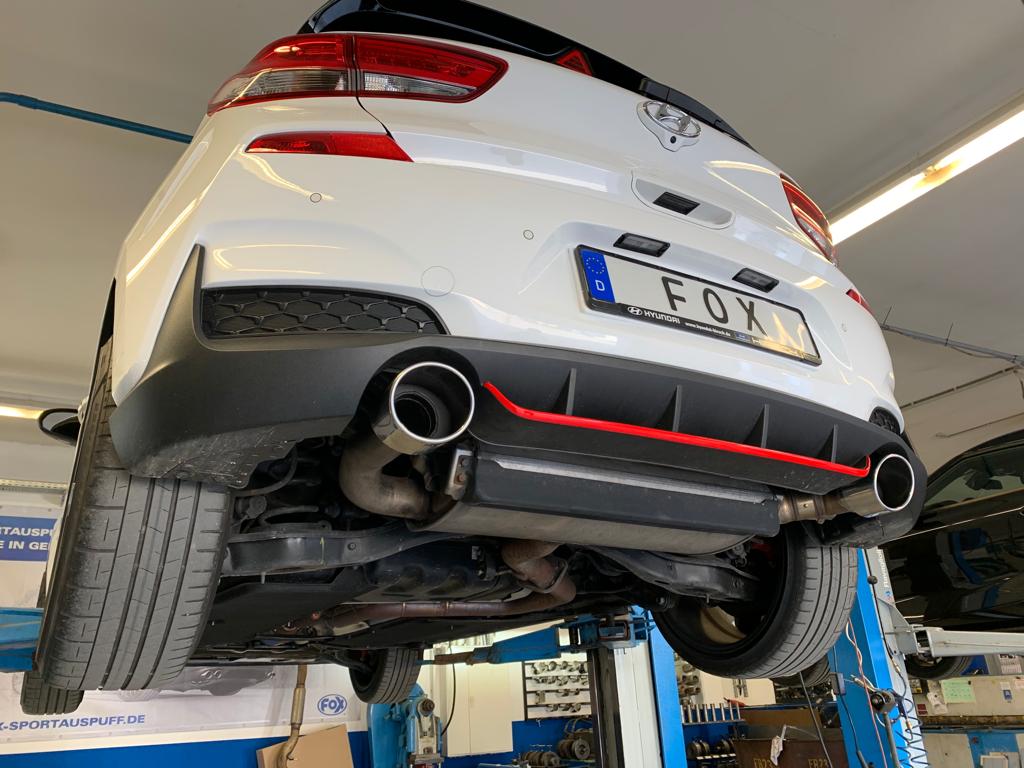 Fox passend fürHyundai i30N Performance + Fastback Endrohre passend auf den originalen Endschalldämpfer - 129x106 Typ 32 rechts/links