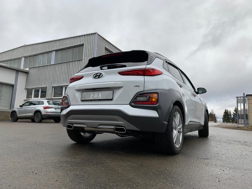 Fox passend fürHyundai Kona 4WD - Endrohre in der Stoßstange Endschalldämpfer Ausgang rechts/links - 145x65 Typ 59 rechts/links
