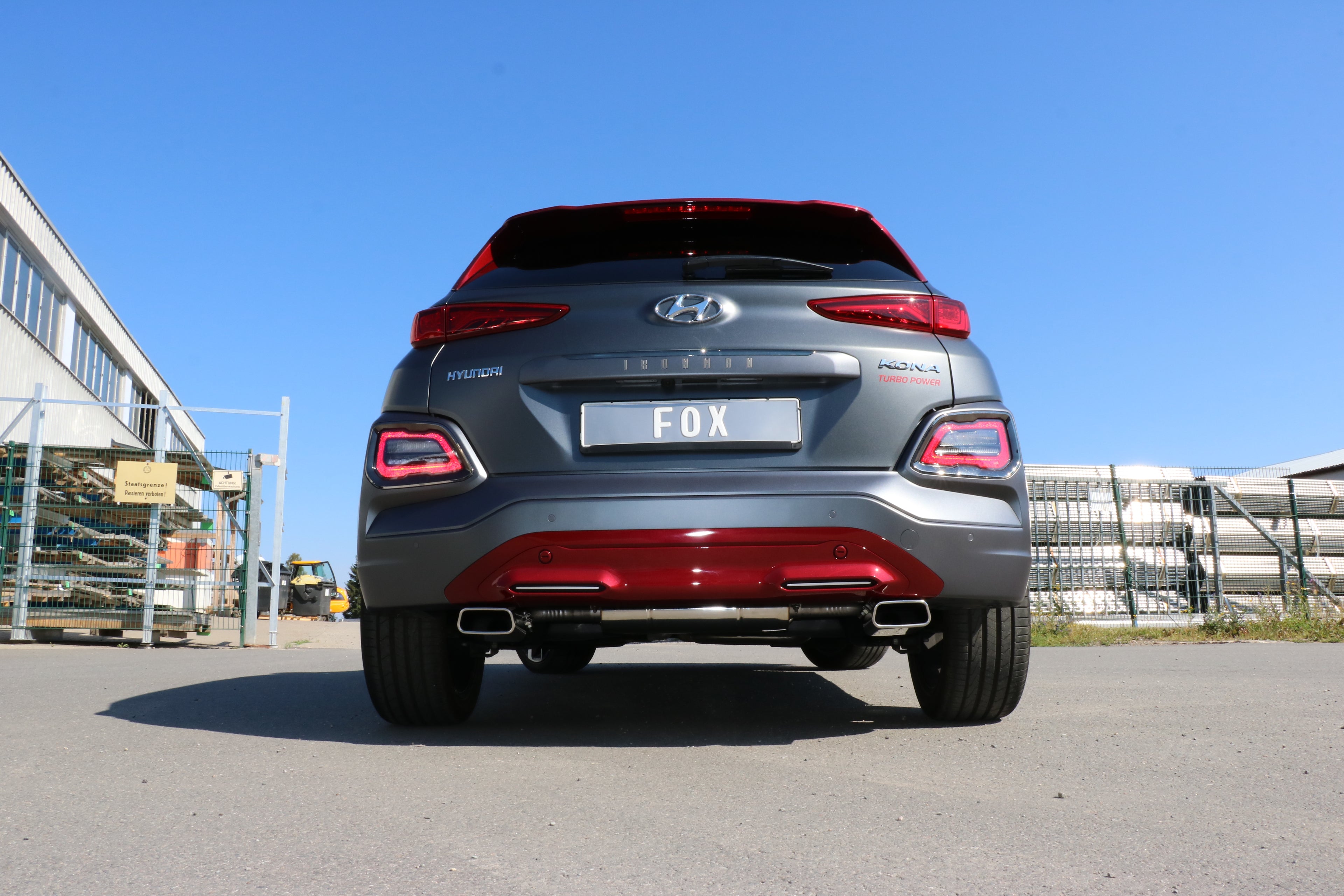 Fox passend für Hyundai Kona 2WD Ironman Endschalldämpfer Ausgang rechts/links - 145x65 Typ 59 rechts/links