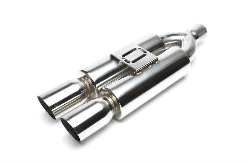 TA Technix Edelstahl Sportendschalldämpfer universal 2 x 92 x 87mm oval / scharf / angeschrägt