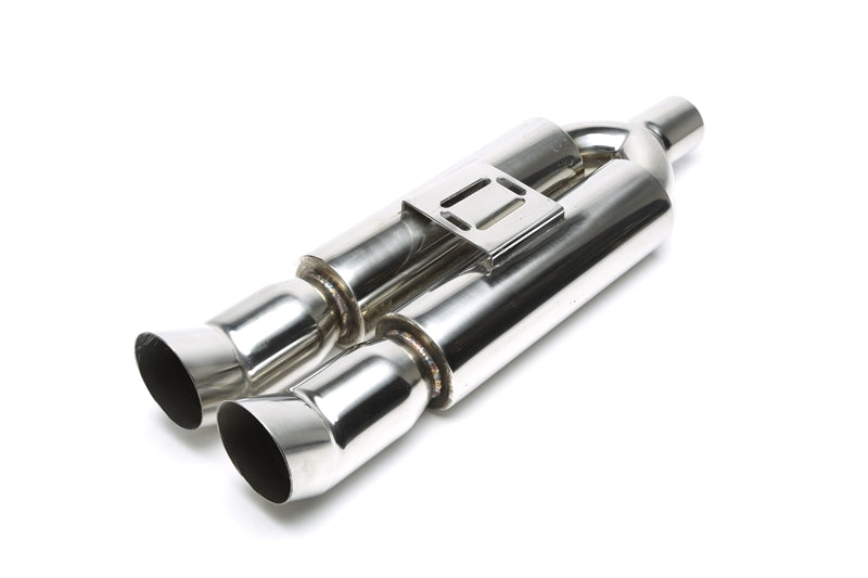 TA Technix Edelstahl Sportendschalldämpfer universal 2 x 90/100mm DTM oval / scharf