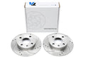 TA Technix Sport Bremsscheiben Satz Vorderachse gelocht + geschlitzt für Ford Ecort V+VI / Fiesta III / Courier Kasten / Orion