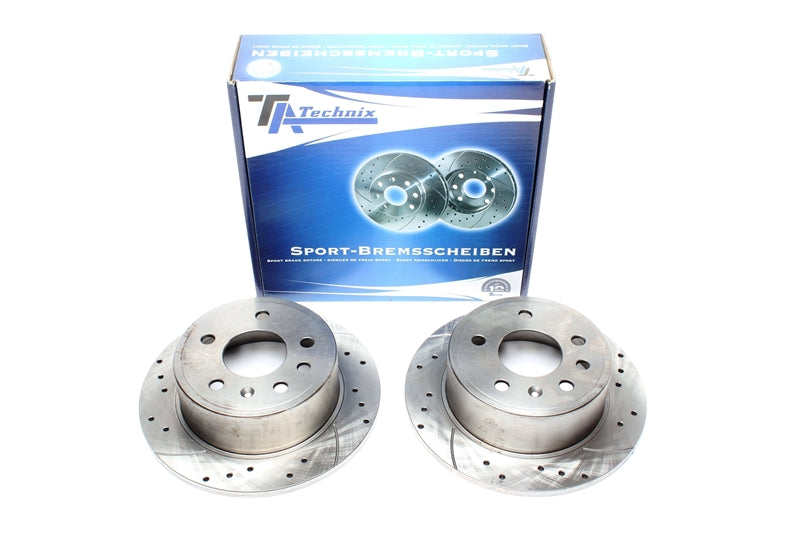 TA Technix Sport Bremsscheiben Satz Hinterachse gelocht + geschlitzt für Opel / Saab Vectra A / Saab 900 II