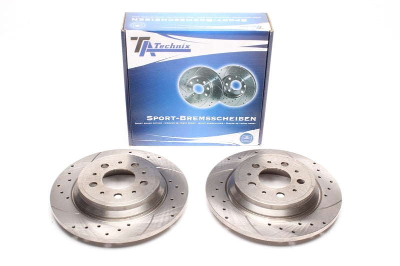 TA Technix Sport Bremsscheiben Satz Hinterachse gelocht + geschlitzt für Volvo S70/ V70 / XC70